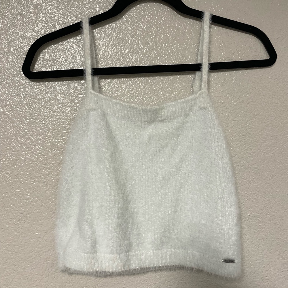 White fuzzy tank w/ or w/o Matching fuzzy sweater